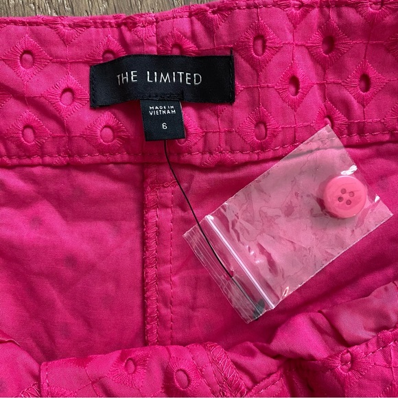 NWT The Limited Hot Pink Eyelet Tailored Shorts Cotton Pockets - Picture 7 of 16